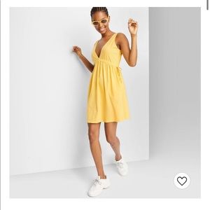 Wild Fable Yellow Tie Waist Babydoll Dress - NWT